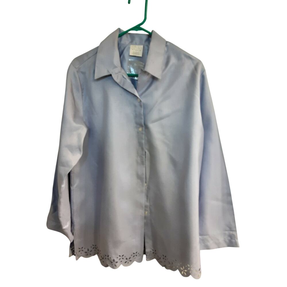 Style Studio Blouse, Women's Size Large Cover, Lilac Purple, Cutout Hem, NWOT